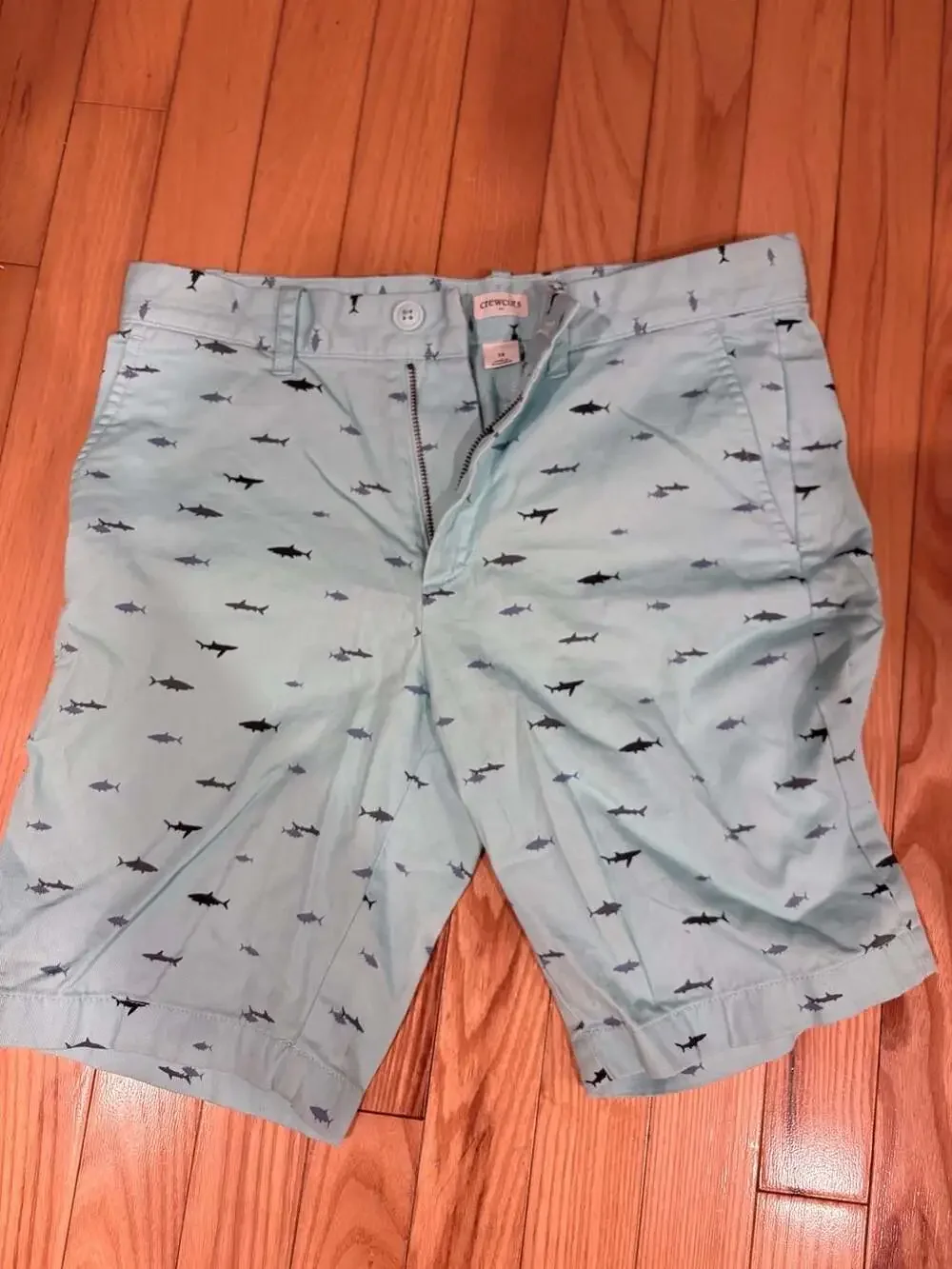 crewcuts by J.Crew Boys Light Blue Shark Print Chino Shorts